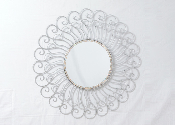 Wrought Iron Contemporary Silver Sunburst Wall Decor