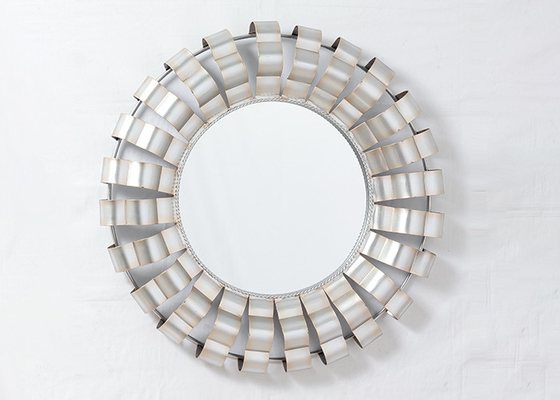 Wrought Iron Contemporary Silver Sunburst Wall Decor