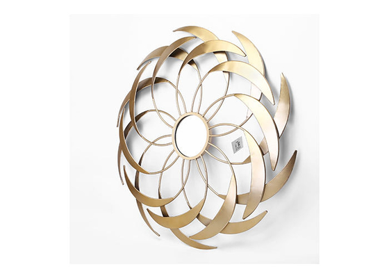 Modern Star Shape Luxury Gold Flower Wall Mirror